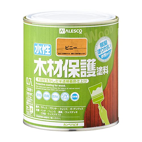 カンペハピオ ペンキ 塗料 水性 半透明カラー 木部保護 防虫 防腐 防かび 紫外線 水性木材保護塗料 ピニー 0.7L 日本製 00647653501007